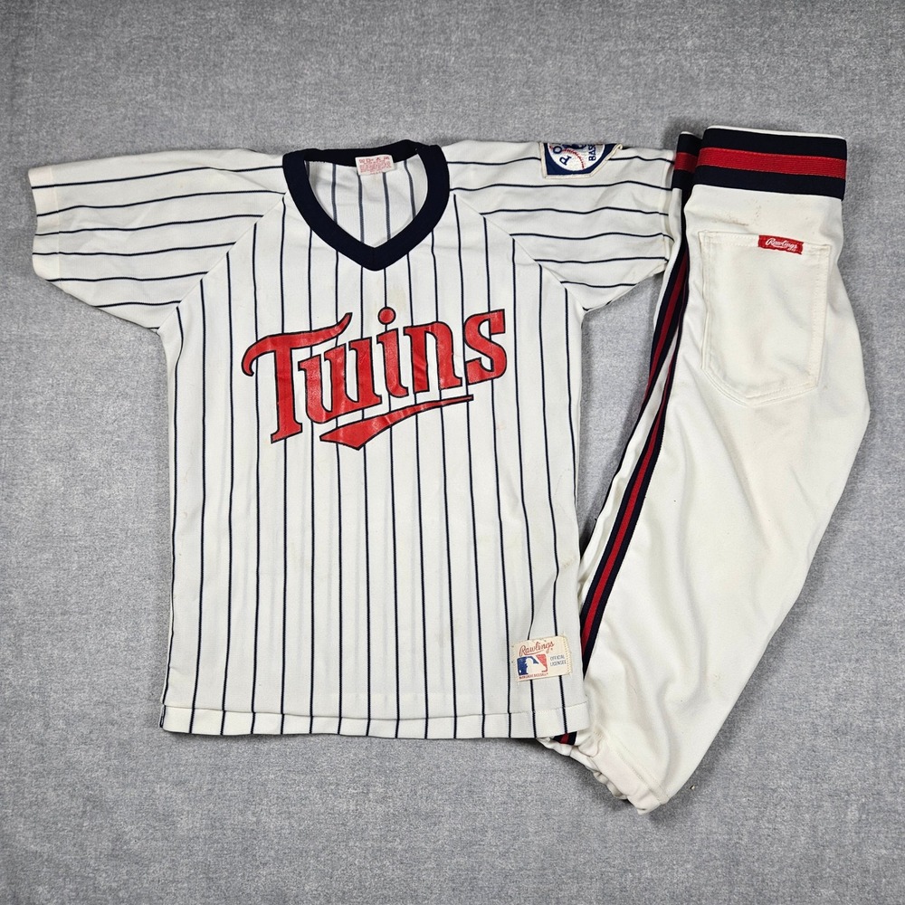 Vintage Rawlings Minnesota Twins Youth Pony Baseball Uniform Set Jersey Pants 1‎